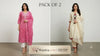 Cotton And Rayon Embroidered Kurta Set With Dupatta For Women ( Pack Of 2 )