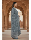 Sky Blue Cotton And Rayon Block Print Kurta Set With Dupatta For Women