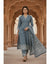 Sky Blue Cotton And Rayon Block Print Kurta Set With Dupatta For Women